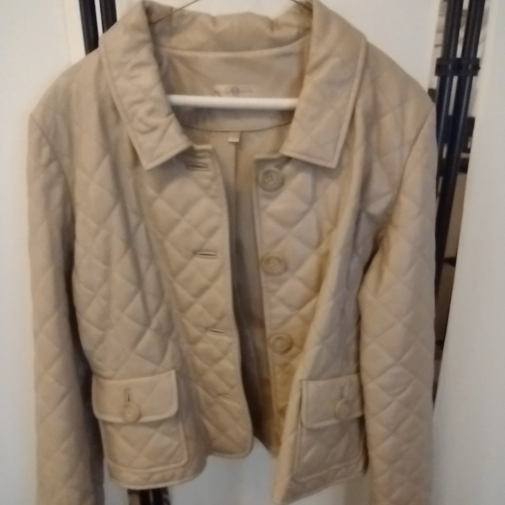 Vintage Wilsons Leather XL Cream Leather Jacket Excellent Condition